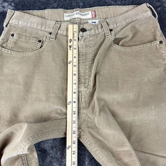 Levi's Y2K 569 Loose Straight Corduroy Brown Baggy Jeans Men's 34X34 (34X29.5) - Picture 6 of 12